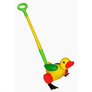 Каталка Утенок с ручкой  7925