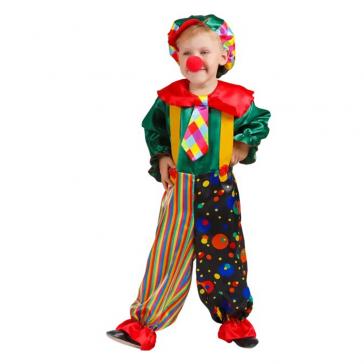 Карнавальное изделие детское Клоун Клепа, зелёный, р-р 30
