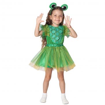 Карнавальный костюм детский Лягушка девочка зелёный р-р 32