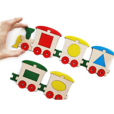 Пазл-конструктор Паровозик Фигуры П1010