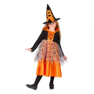 Карнавальное изделие детское Ведьмочка оранжевый р-р 32 комплект